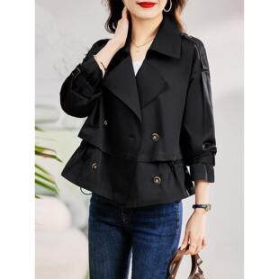 ROUMIKL短款风衣外套女春秋小个子2025年新款爆款高级感时尚洋气