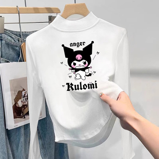 女童德绒半高领打底衫内搭长袖秋冬儿童修身短款加绒磨毛上衣加厚