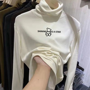 女童装德绒加厚双面德绒打底衫内搭秋冬儿童堆堆高领保暖发热上衣