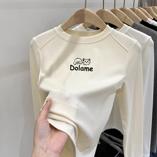 儿童德绒长袖t恤秋冬装2026新款女童洋气时髦加厚打底衫内搭上衣