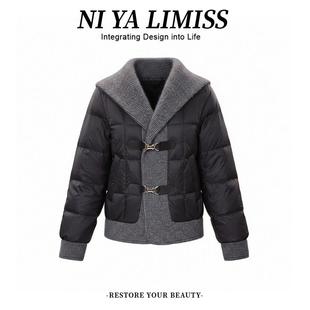 ROUMIKL围巾领服女款2025冬季新款小个子洋气百搭加绒衣加厚保暖