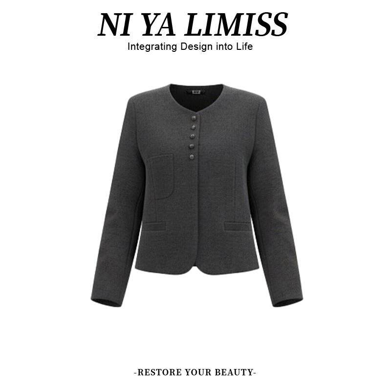 ROUMIKL冬季一整套穿搭高级感女士加绒开衫短款外套宽松显瘦阔腿