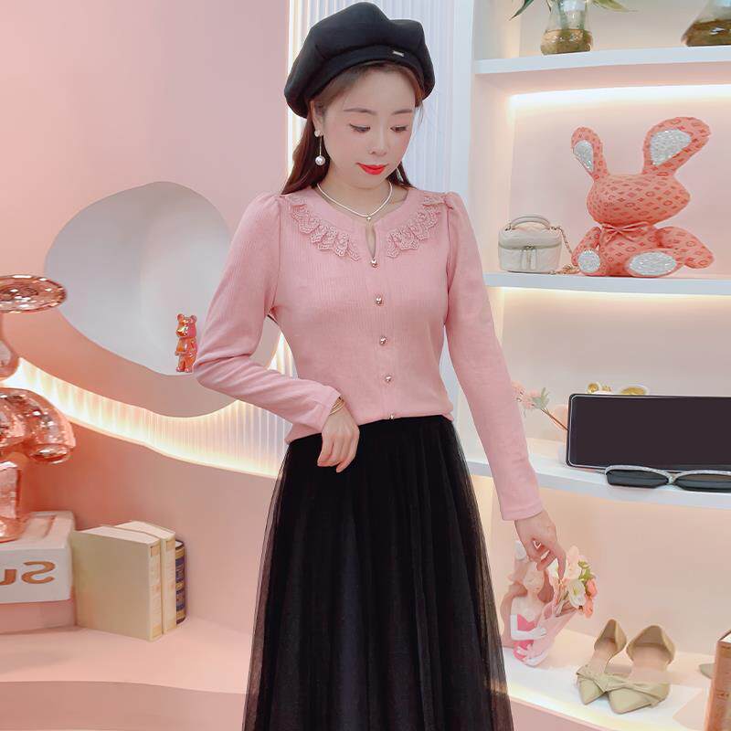 ROUMIKL时髦减龄修身上衣2025年秋冬季新款拼接高级感气质百搭长