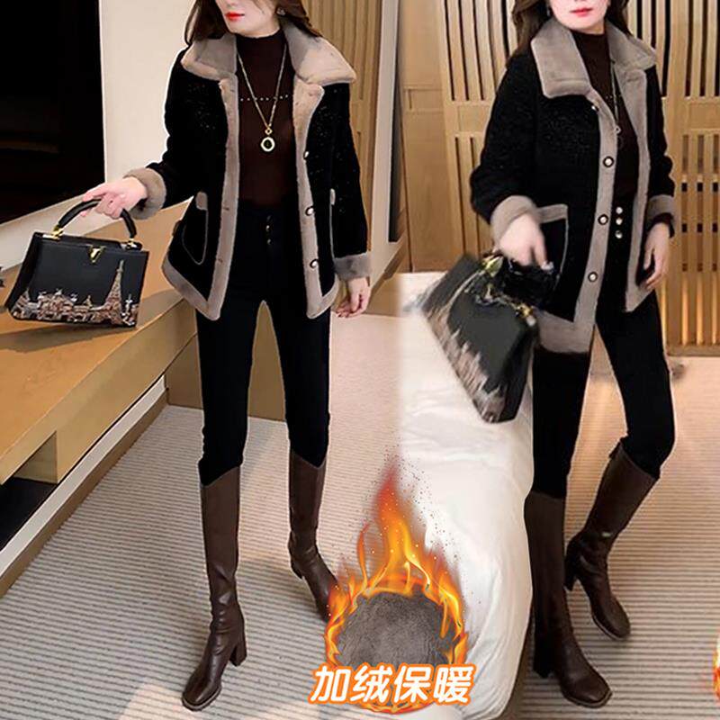 ROUMIKL欧货高级感加绒加厚百搭短外套女2025冬季新款洋气小个子