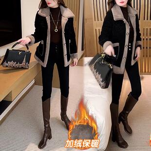 ROUMIKL2025冬季新款超级好看加绒加厚百搭短外套时尚潮流休闲服