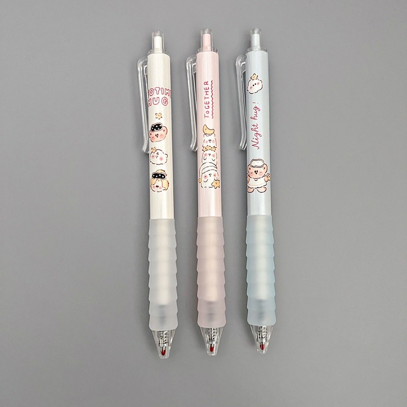 아침 햇살 폴리나 드림 파티 프레스 젤 펜 클라우드 악수 수성펜 슈퍼 귀여운 일본 고가 INS 속건성 프레스식 수험생 수험펜 A004 블랙 0.5