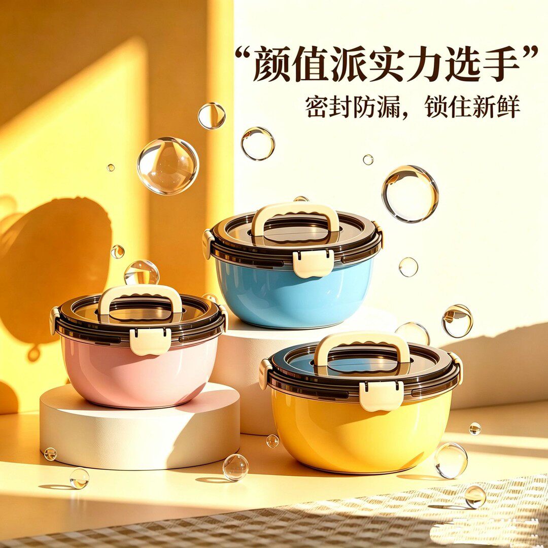 多巴胺不锈钢大容量密封保鲜盒