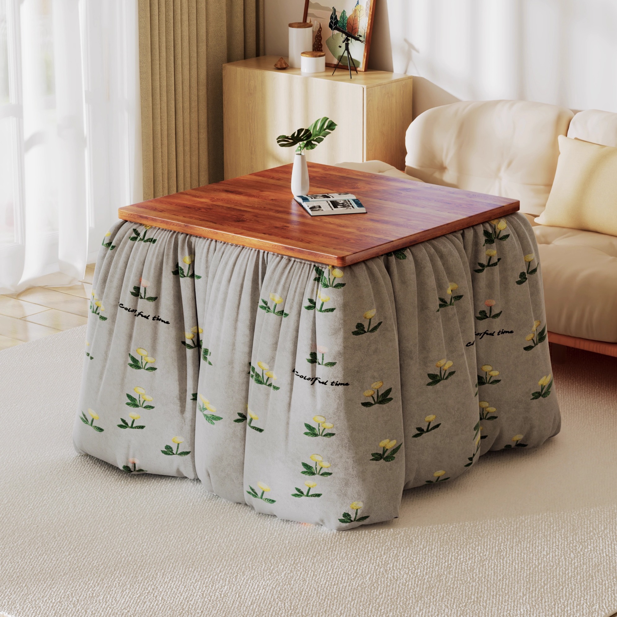 可折叠烤火桌家用长方形新款炕桌