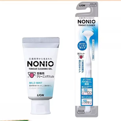 保税 日本LION狮王nonio舌苔清洁啫喱去口臭异味牙膏凝胶刮舌刷