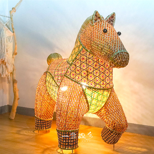 一盒故乡手工编织竹马灯摆件装饰工艺品