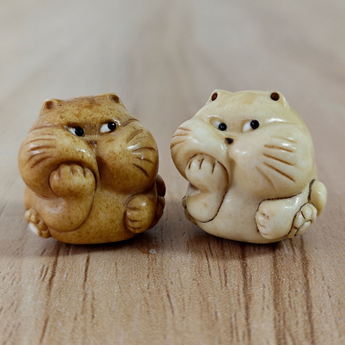 托腮猫招财猫鹿角文玩diy配饰