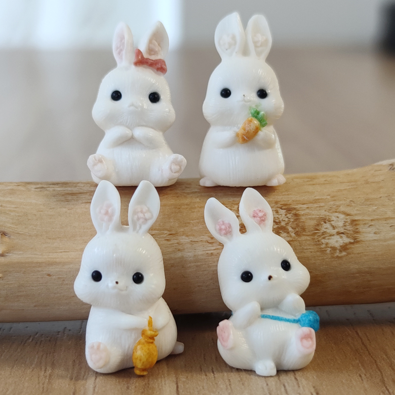 天然鹿角整料精雕小兔子系列饰品