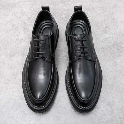 韩版潮流年轻款透气黑色增高男鞋