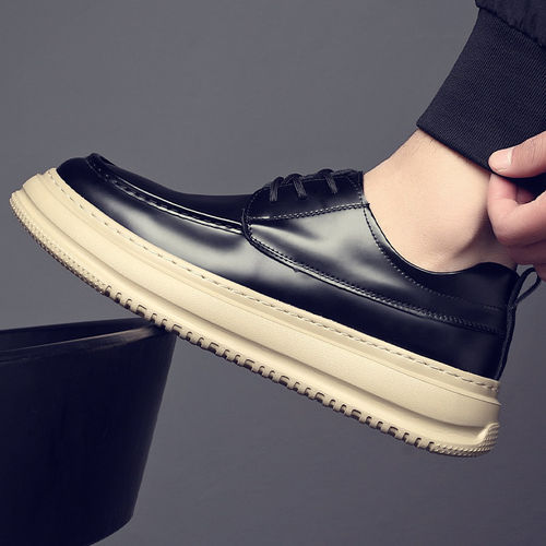 2026春夏真皮透气厚底男休闲鞋