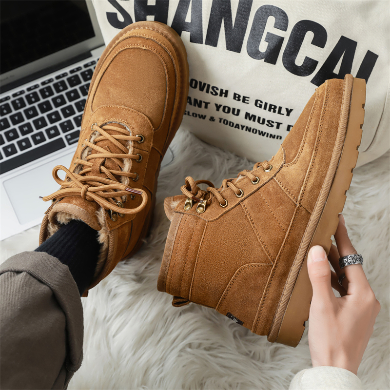 加厚加绒面包鞋男款高帮棉鞋男潮