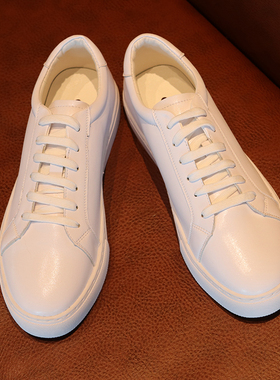 潮牌男鞋2025冬季新款韩版透气真皮小白鞋男平底百搭休闲白色板鞋