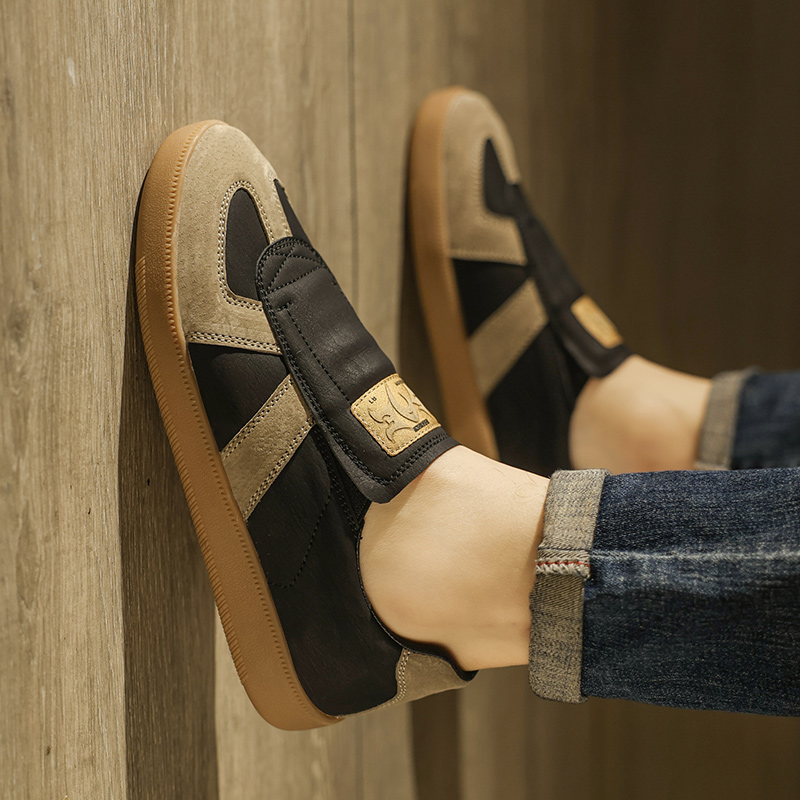 德训秋季黑色百搭休闲豆豆鞋