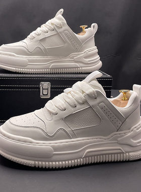 潮牌男鞋2025冬季新款运动休闲鞋内增高小白鞋男时尚百搭厚底板鞋