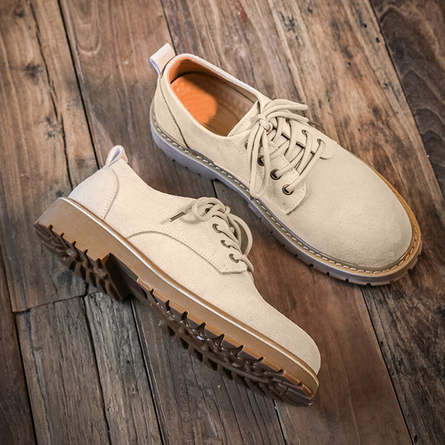 真皮男鞋复古休闲磨砂大头皮鞋