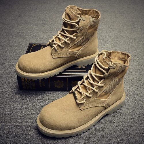 新款2025秋季短筒加绒真皮马丁靴