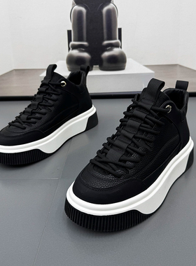 潮牌男鞋2025新款冬季加绒休闲鞋子百搭韩版软底男士高帮运动板鞋