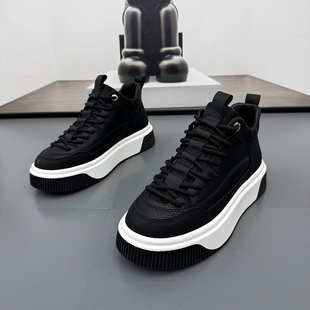 潮牌男鞋2025新款冬季加绒休闲鞋子百搭韩版软底男士高帮运动板鞋