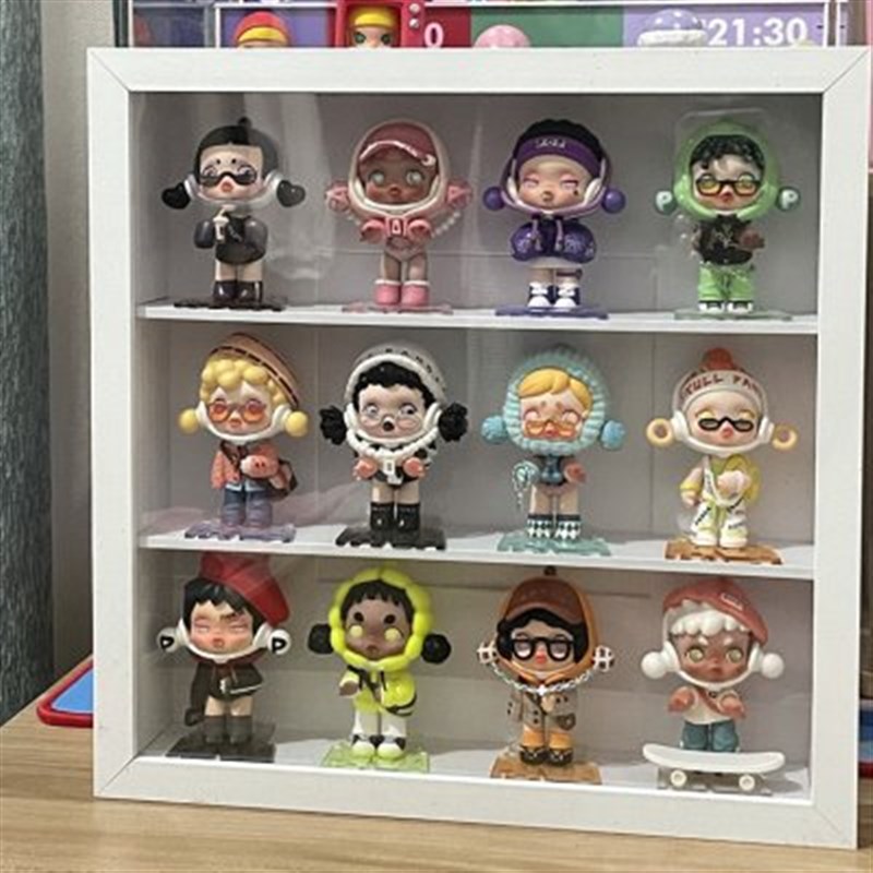 熊喵热潮b密林古堡泡泡玛特盲盒收纳展示架挂墙别墅手办收纳盒防