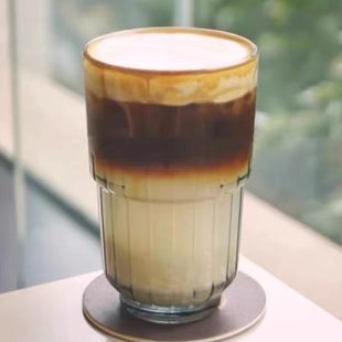 咖啡家用可ins风啤酒杯家用玻璃水杯男杯叠果汁饮料 女夏早餐美式
