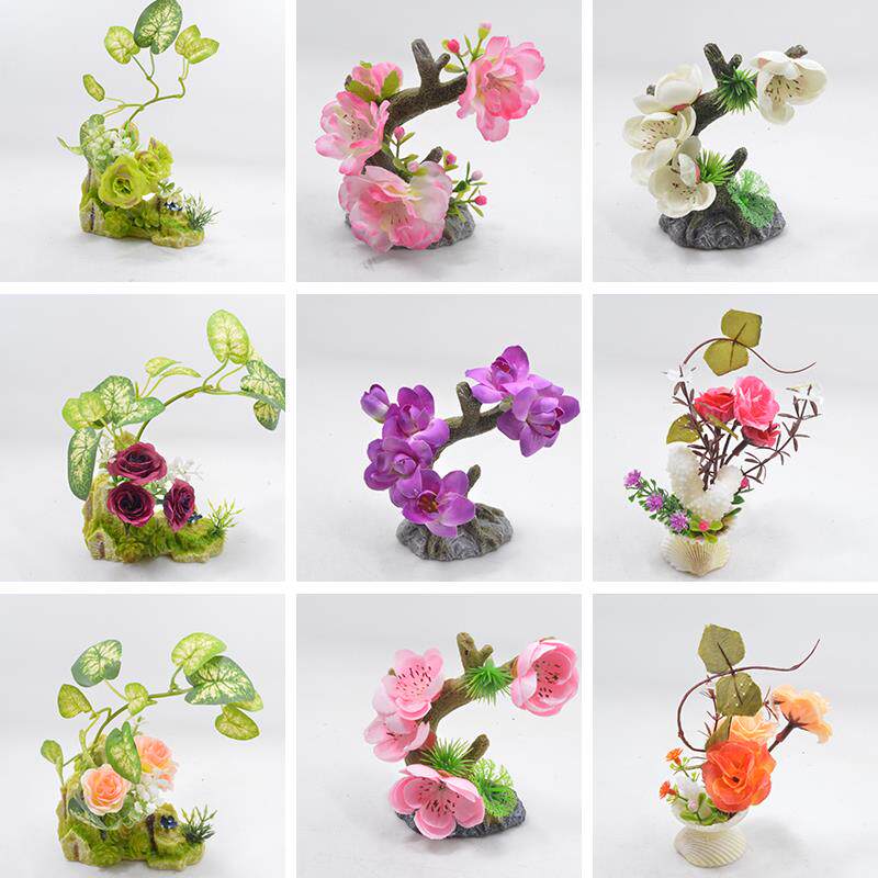 酒店菜品装饰围边特色菜创意盘头刺身拼盘料理仿真花草小摆件盘饰