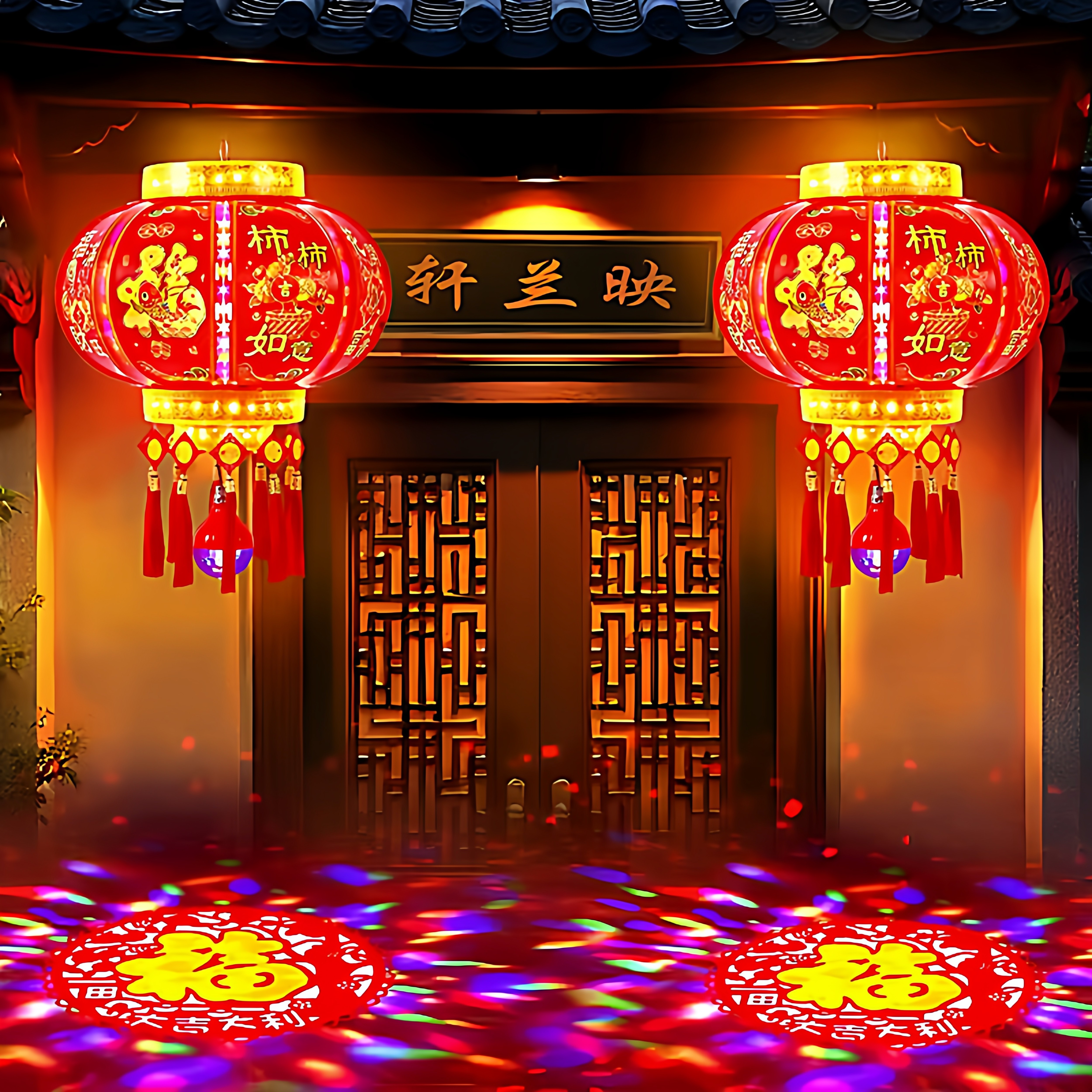 2025新款七彩LED旋转走马灯