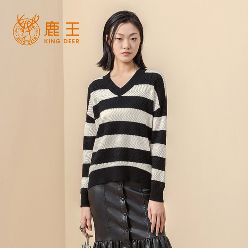 KingDeerV领变换组织羊绒衫