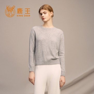 鹿王100%纯山羊绒衫女圆领变化组织纯色保暖钻饰套衫25年秋冬新款,女装/女士精品,羊绒衫,淘宝优惠券,粉丝福利购,淘宝优惠卷