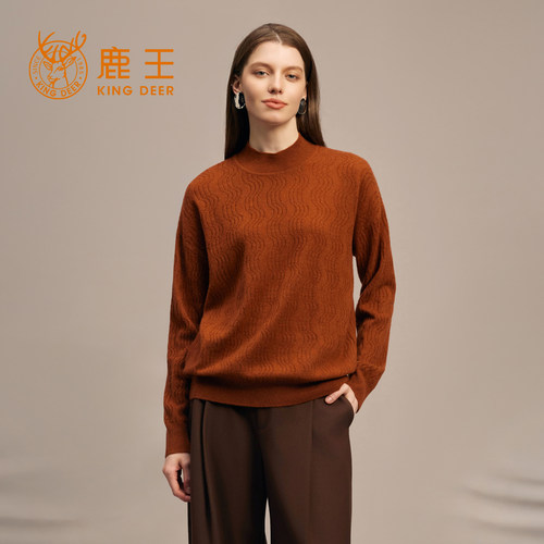 100%纯山羊绒衫女士半高领打底衫
