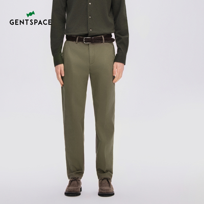 GENTSPACE2025秋季新品棉混纺SLIM FIT修身休闲裤男士长裤