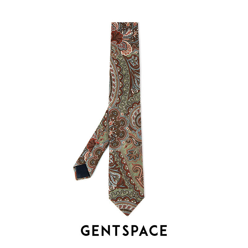 GENTSPACE深绿色桑蚕丝商务领带