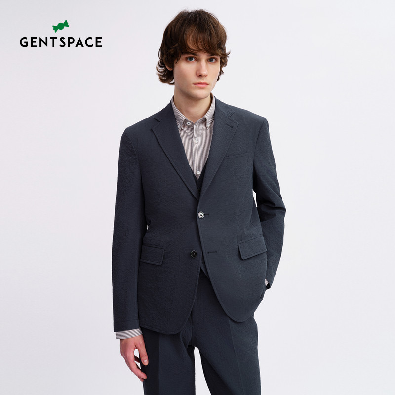 GENTSPACE春新品二粒扣平驳领轻便意式商务休闲时尚松弛单西