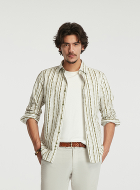 【Rive Gauche系列】GENTSPACE 春季衬衫男士长袖商务休闲