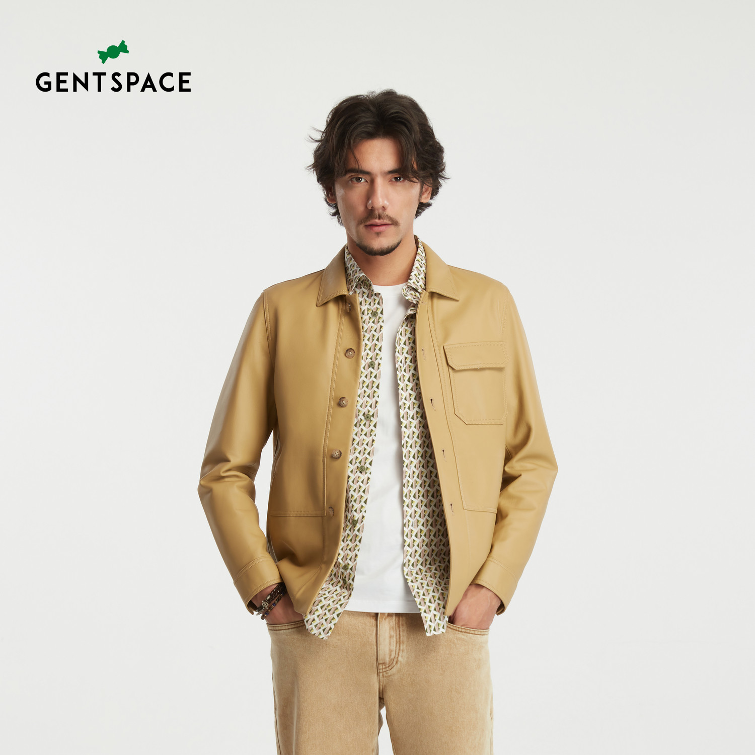 【羊皮革】GENTSPACE春夏款绵羊皮皮衣夹克外套男士休闲品质