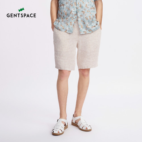 GENTSPACE百分麻休闲短裤