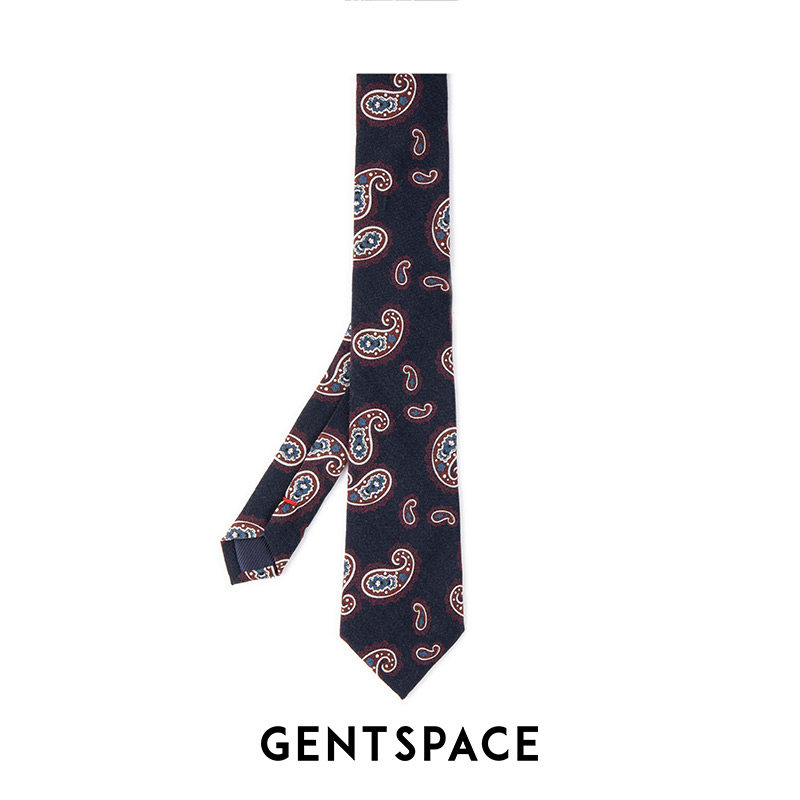 GENTSPACE绵羊毛藏青色领带