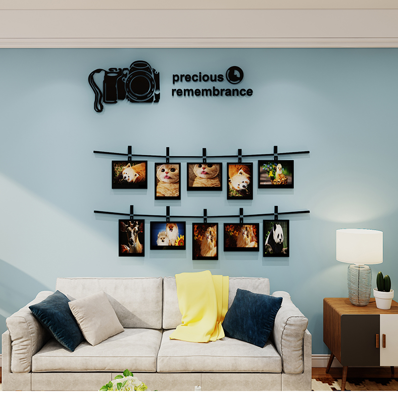 创意个性照片墙贴纸画3d立体相框客餐厅沙发床头背景卧室墙面装饰图片
