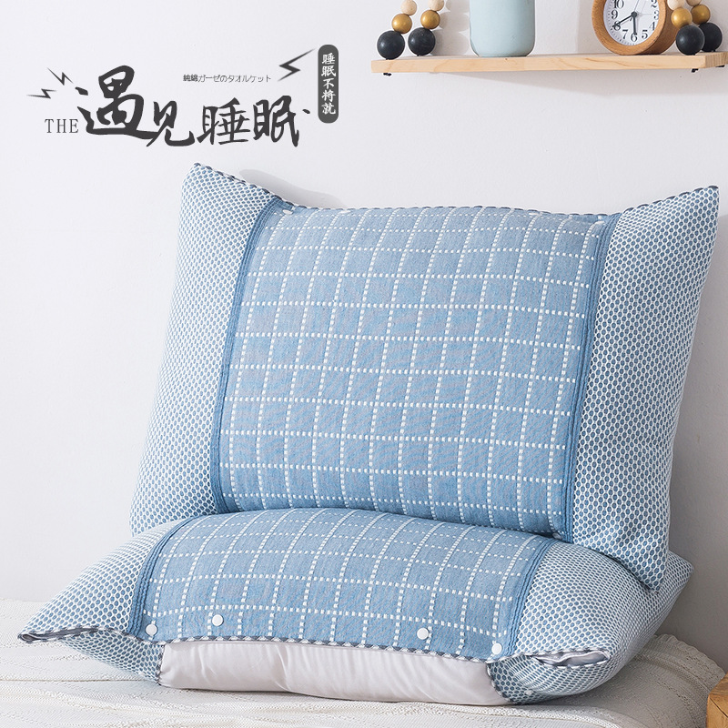 纯棉枕巾一条全棉纱布枕头巾欧式