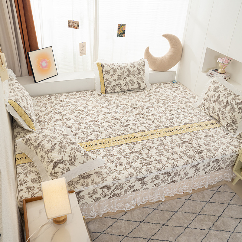 秋冬季加厚夹棉牛奶绒炕盖炕罩