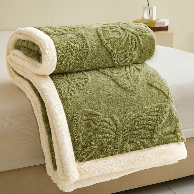 塔芙绒毛毯羊羔绒双层秋冬保暖加厚外贸盖毯被罩沙发午睡毯子