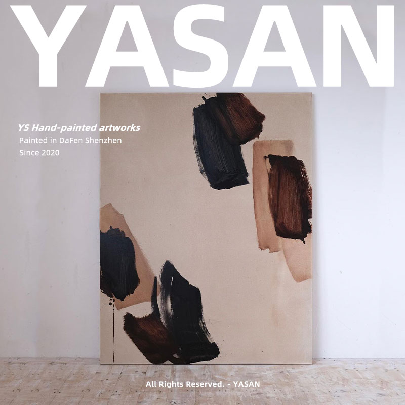 YASAN 纯手绘抽象玄关油画创意艺术装饰画简约丙烯赤贫风卧室挂画图片