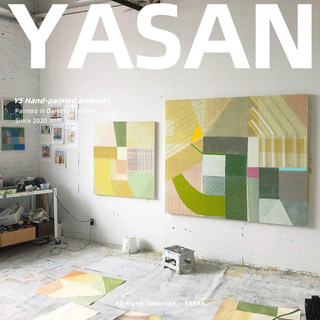 YASAN 手工手绘油画轻奢抽象画大幅墙壁挂画样板房别墅酒店装饰画