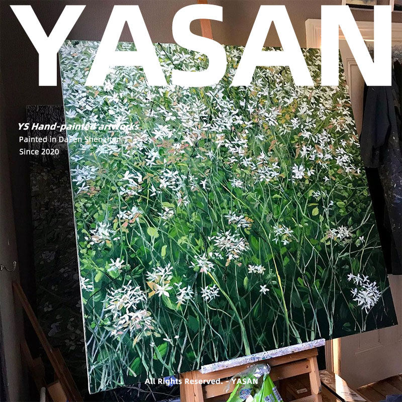 yasan 纯手绘植物花卉油画现代客厅创意装饰画卧室大幅质感肌理画
