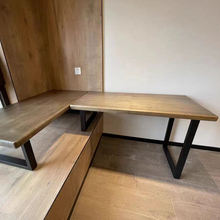 实木飘窗桌 家用卧室窗台延伸书桌定制 简约现代长短高低脚电脑桌