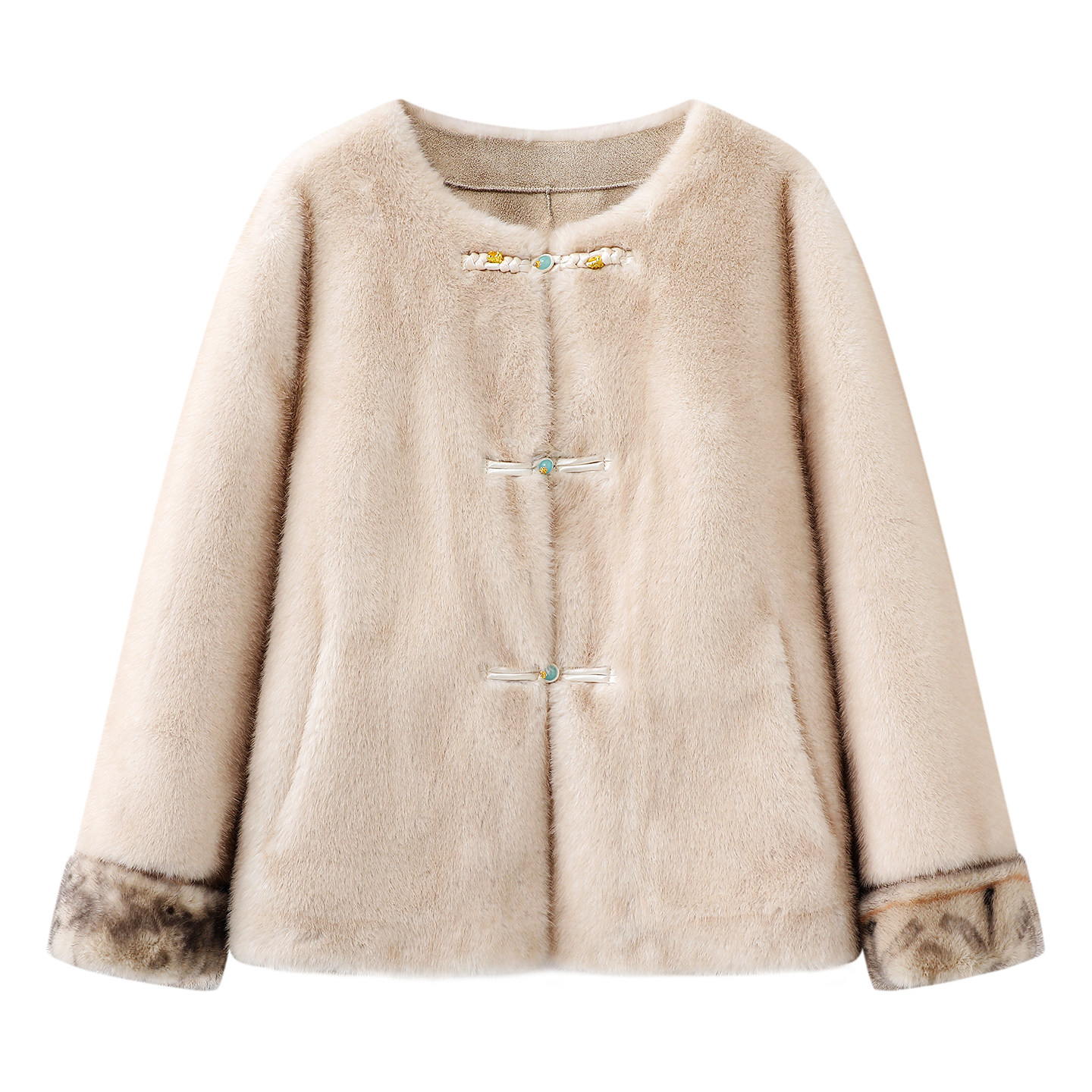 复古气质高端独特新中式外套女2025秋冬新款优雅盘扣显瘦毛绒大衣,女装/女士精品,毛呢外套,淘宝优惠券,粉丝福利购,淘宝优惠卷