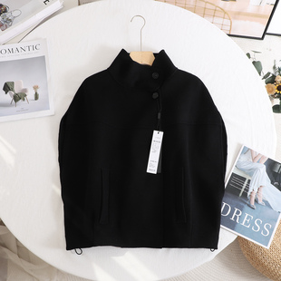 韩系宽松显瘦无袖 新款 小个子立领双面呢大衣马甲女 2025秋季 艾